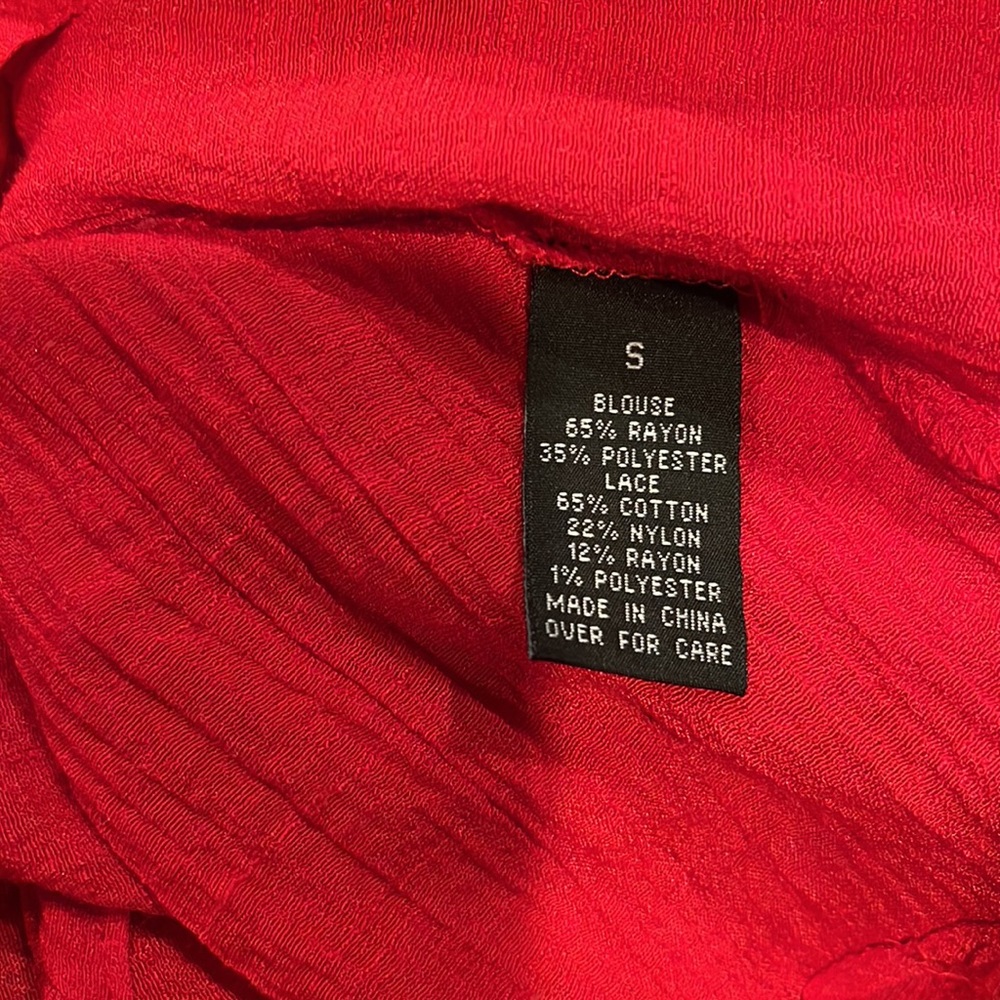 NWOT Red High Low Long Sleeve Tunic - Picture 5 of 6